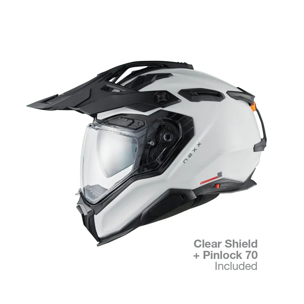 Nexx X. WED3 Plain White Pearl Adventure Helmet Pathpavers