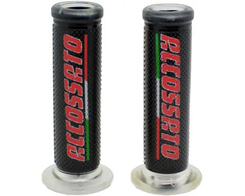 Accossato Racing Grips With Red Accossato Sign - Not Drilled (GR002-NF) Accossato