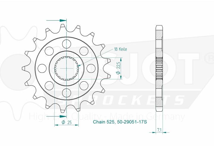 Esjot Sprocket Rear For Triumph T120 (2016-) Esjot